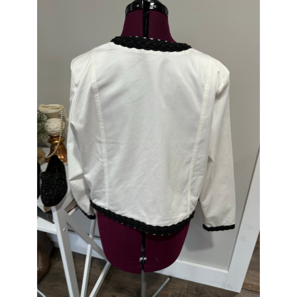 Ming Wang Cotton Blend Blazer Medium - Picture 2 of 3